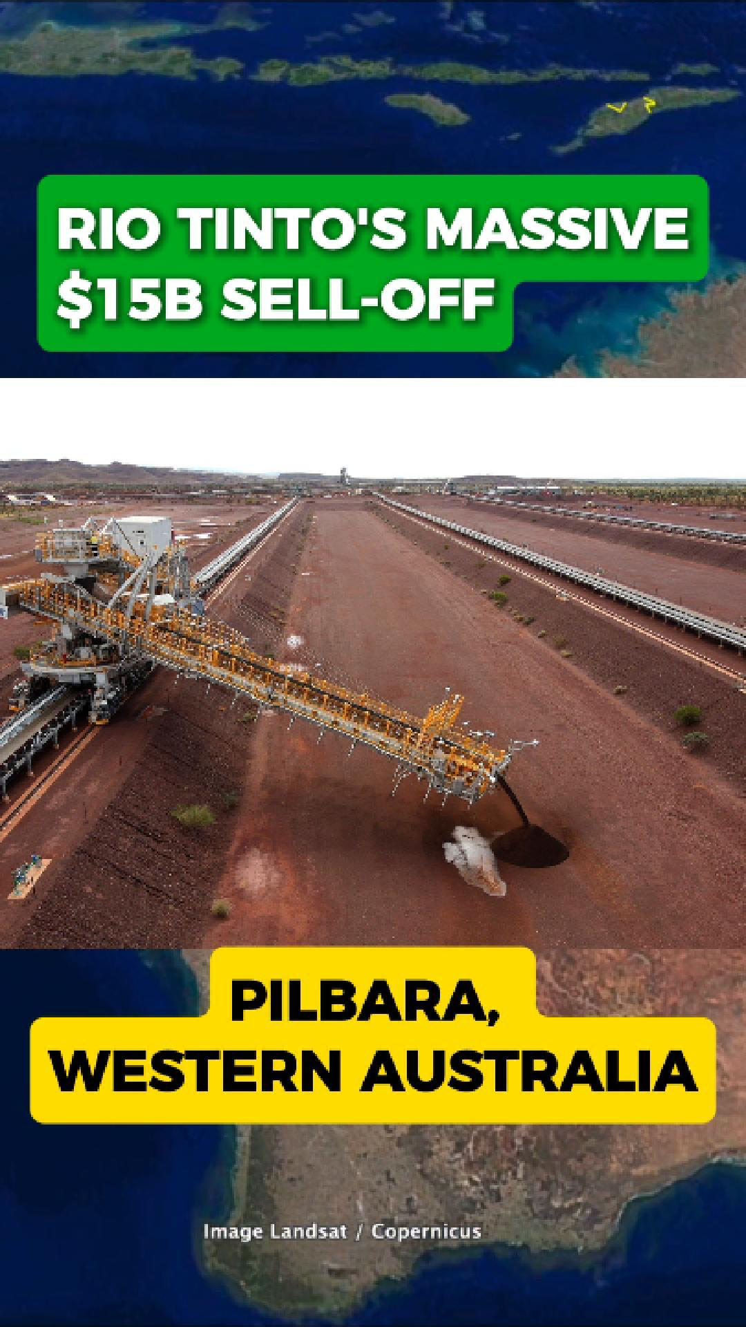 Rio Tinto Launches $15 Billion Asset Sell-Off

Rio Tinto has announced plans to sell up to $15 billion worth of assets as part of a strategy to streamline the company and refocus on its core operations. The move marks one of the largest portfolio resets in the miner’s history.

Iron Ore Still the Backbone

At Tom Price in Western Australia’s Pilbara region, iron ore is moved by rail almost 400 kilometres to Cape Lambert, where it is loaded onto ships bound for Asia. These Pilbara mines remain Rio’s strongest earnings driver and will not be part of the sell-off.

What Will Be Sold?

Rio plans to offload non-core mines, land parcels, and parts of its processing and infrastructure portfolio. The company is also reducing spending on decarbonisation projects, shifting towards third-party partnerships instead of funding major energy investments itself.

Simandou Adds Global Pressure

The timing of the reset coincides with the long-awaited ramp-up of the Simandou iron ore project in Guinea, which will introduce new global supply. The added competition has intensified Rio’s push to sharpen its business and strengthen financial performance.

A High-Stakes Strategy

Rio says the changes will make the company “stronger, sharper and simpler.”
But with iron ore markets shifting and new supply emerging, the key question remains: will selling too much reduce Rio’s long-term advantage?
