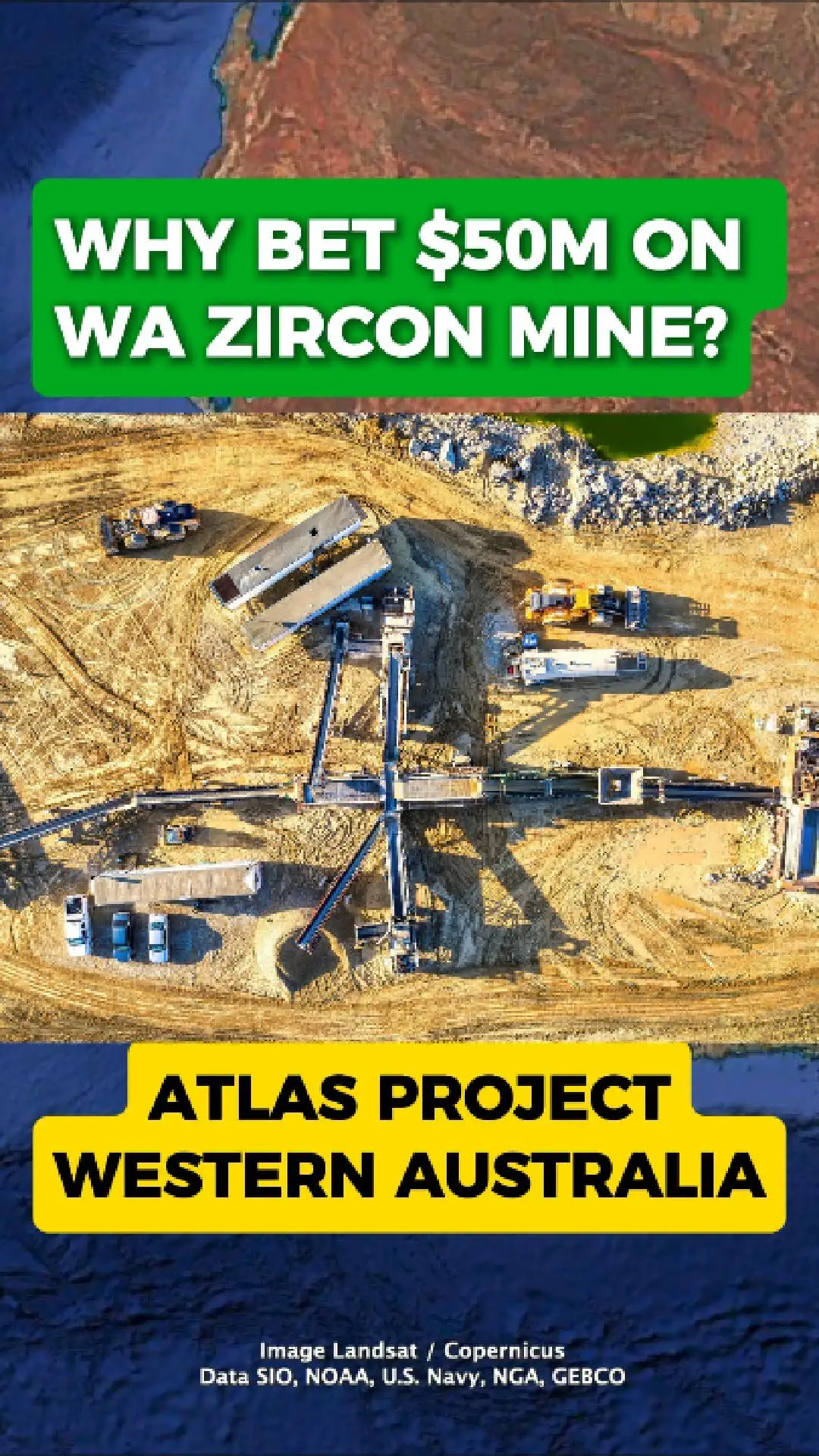 Why $50 million is being spent restarting a WA zircon mine

Image Resources has invested more than $50 million to bring its Atlas mineral sands project back into full production, around 180 kilometres north of Perth in Western Australia.

The Atlas project replaces the company’s earlier Boonanarring operation and began production in 2025, reaching full capacity shortly after commissioning.

What the Atlas project produces

The mine produces heavy mineral concentrate (HMC), a mix of minerals that includes zircon, ilmenite and rutile. Zircon is the key revenue driver, historically accounting for the majority of value generated at Image Resources’ operations.

Zircon is used in ceramics, foundry casting, refractory materials and a range of industrial and high-temperature applications.

Why the economics stack up

Atlas was developed using existing infrastructure from the Boonanarring mine, keeping capital costs relatively low. The project also has a short mine life, meaning capital recovery is targeted over a shorter timeframe rather than across decades.

With global zircon supply tightening and few new mines coming online, the restart is positioned as a near-term cashflow operation rather than a long-dated expansion.

Is zircon back on the radar?

Zircon has received less attention than lithium or rare earths in recent years, but steady demand and constrained supply are pushing prices and margins into focus again.

For Image Resources, the Atlas restart is a measured bet: limited capital, defined mine life and exposure to a mineral quietly regaining strategic importance.

Whether zircon continues to justify new investment will depend on market conditions — but for now, the numbers appear to make sense.