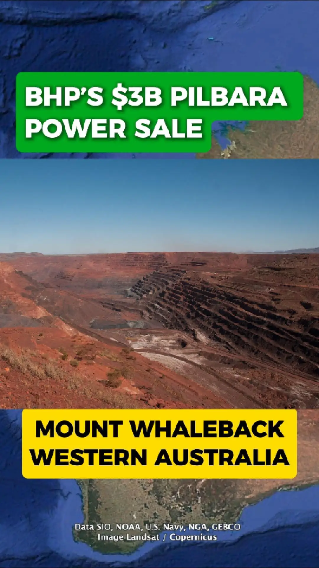 BHP Sells $3B Stake in Pilbara Power Network

Mount Whaleback — one of the world’s largest open-cut iron-ore mines — depends on a vast inland power network that keeps crushers, haul roads and remote camps running across the Pilbara.
This network supplies electricity not only to Mount Whaleback, but to BHP’s broader Western Australia Iron Ore (WAIO) operations and the nearby township of Newman.

BlackRock Buys Nearly Half

BHP has sold a near-half stake in this power system to US investment firm BlackRock’s Global Infrastructure Partners division in a deal worth $3 billion (AUD equivalent).
Despite the sale, BHP retains operational control of the network.
The new structure means BHP will pay an agreed tariff for the electricity it uses over a 25-year period.

Freeing Up Capital for Growth

BHP says the move allows it to recycle capital from long-life infrastructure into higher-return opportunities across its iron-ore business.
Industry analysts note the deal is aimed at improving capital efficiency while maintaining stable power supply to essential mining operations.

Why It Matters

Power reliability is core to Pilbara iron-ore production, and the deal does not affect existing agreements with traditional owners, the WA Government, or local communities.
With global iron-ore competitors tightening costs and new supply emerging, BHP is positioning itself to maintain long-term productivity and financial flexibility.

What Happens Next

The agreement is subject to approval from the Foreign Investment Review Board (FIRB), but no operational changes are expected.
BHP has reiterated its medium-term goal of lifting Pilbara iron-ore output toward 305 million tonnes per year.
